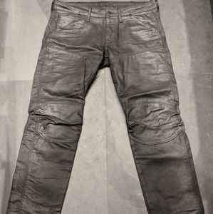 Black waxed gstar moto jeans